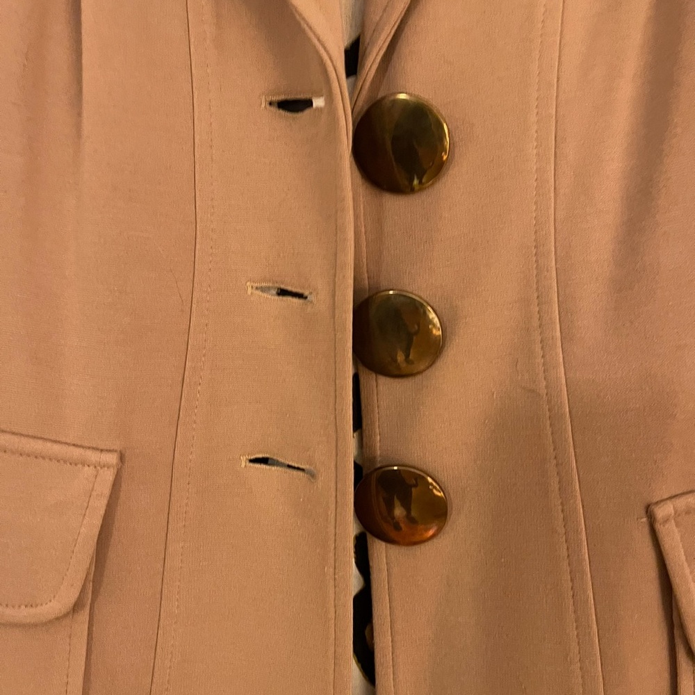 Cache Camel Long Blazer Jacket With Gold Buttons - image 3
